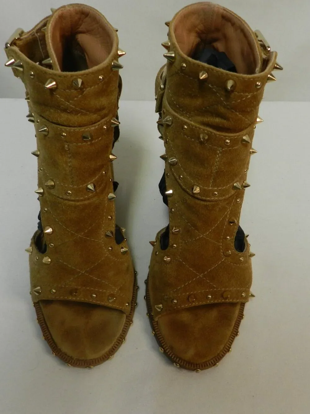 Laurence Dacade Suede Studded cutout pumps boots sandals Italy Size 37.5 US  7.5